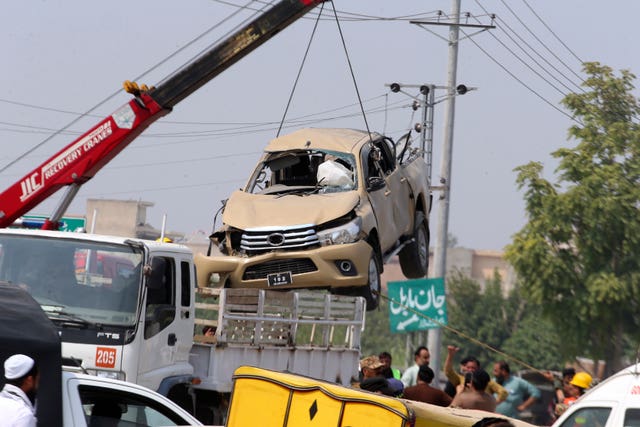 A wrecked car