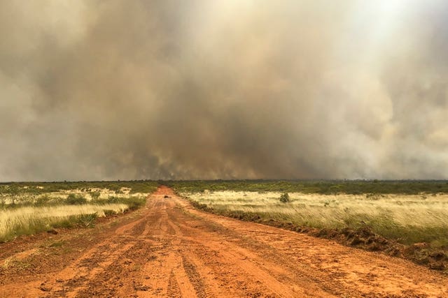 Smoke from the fire near Tennant Creek