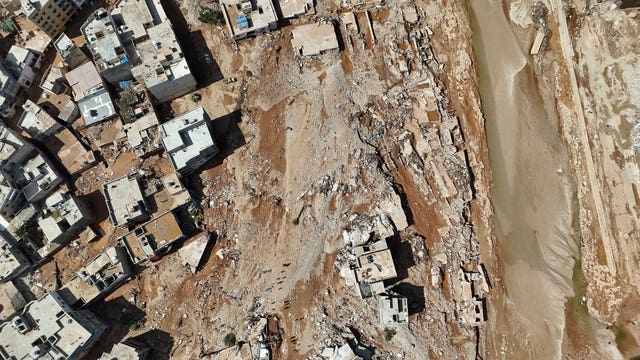 The flooded city of Derna, Libya