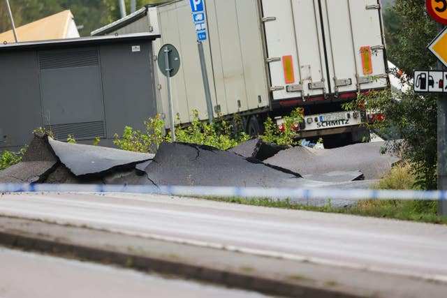 Sweden Landslide Highway Collapse