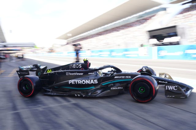 Mercedes driver Lewis Hamilton steers his car