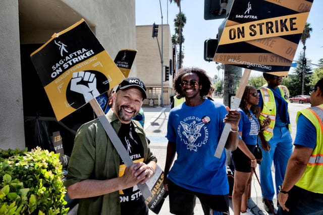 Actor Jon Cryer on the picket line