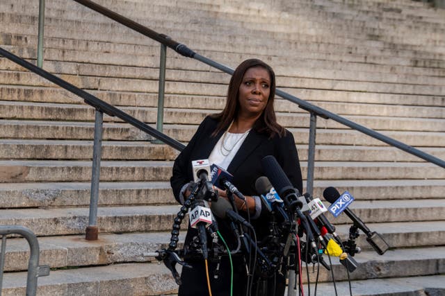 New York attorney general Letitia James outside the court