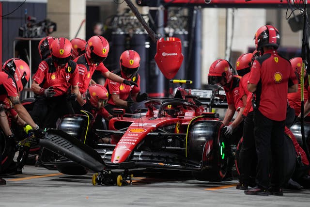 Ferrari's Charles Leclerc in the pits