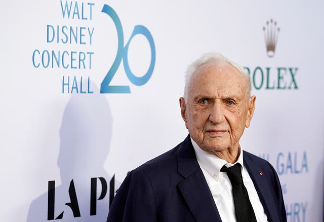 Honoree and Walt Disney Concert Hall architect Frank Gehry at the 2023 Los Angeles Philharmonic Gala at Walt Disney Concert Hall in LA