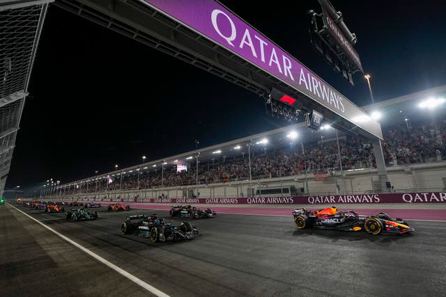 Max Verstappen leads from pole in Qatar 