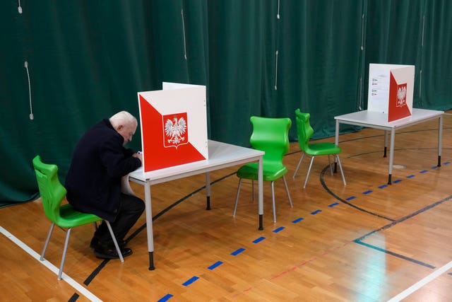 Voter casts ballot