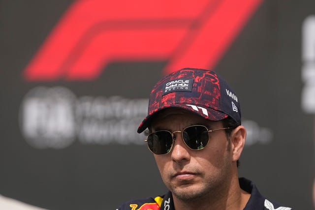 Sergio Perez during a press conference