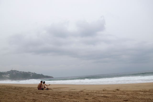 Tourists on the beach in Acapulco