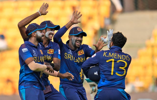 Sri Lanka's captain Kusal Mendis celebrates