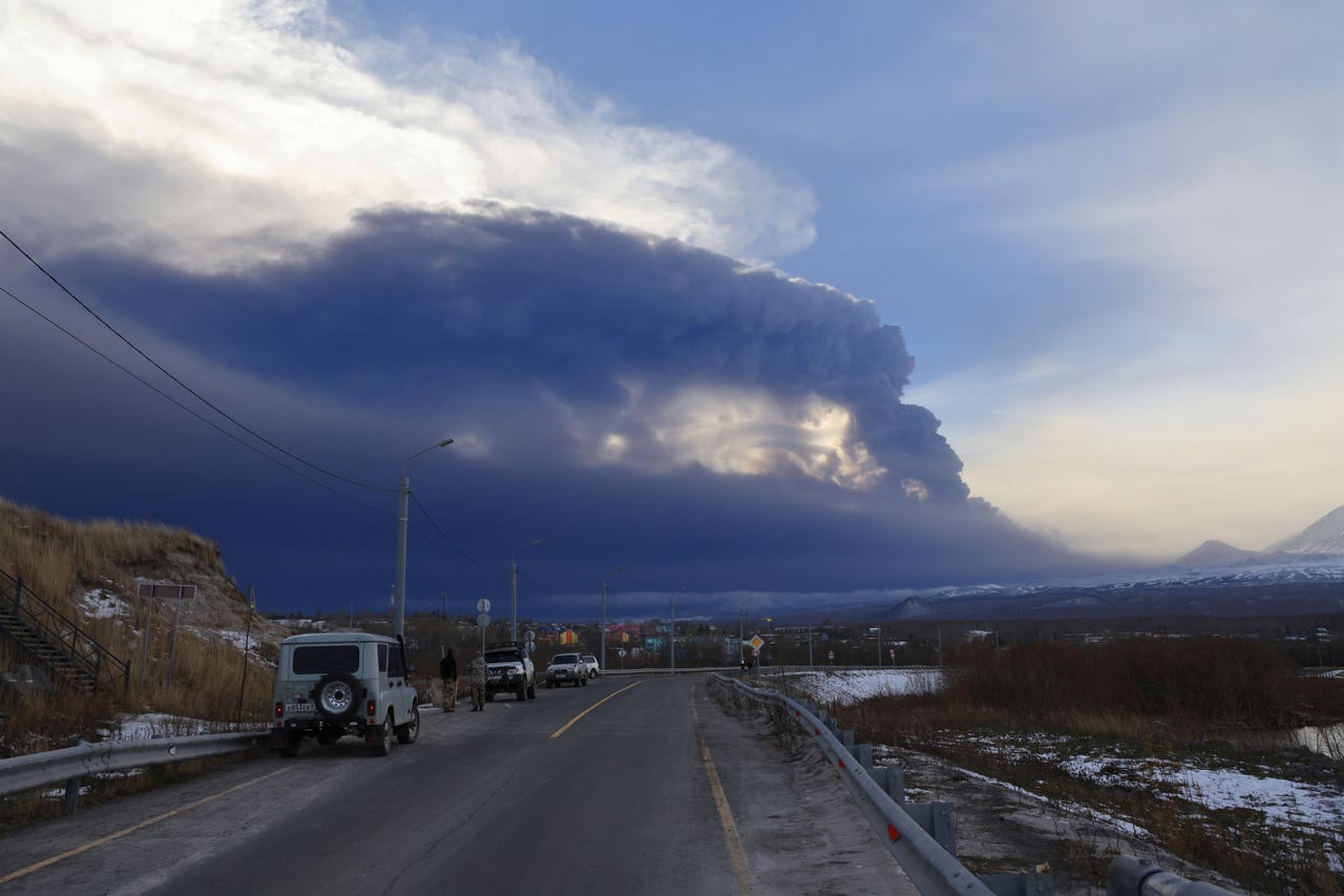 Volcano eruption sends ash columns above Russian peninsula Jersey