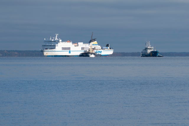 The passenger ship Marco Polo is pulled in Djupekas, Sweden