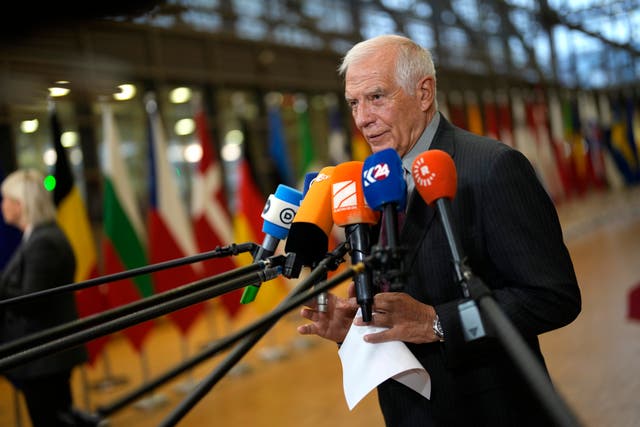 European Union foreign policy chief Josep Borrell at the European Council building in Brussels 