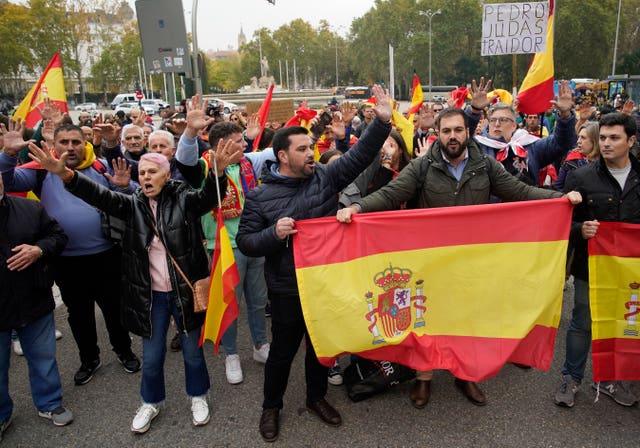 Protesters in Spain