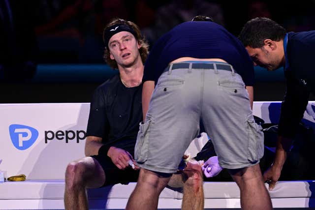 Rublev drew blood as he took out his frustrations on his knee 