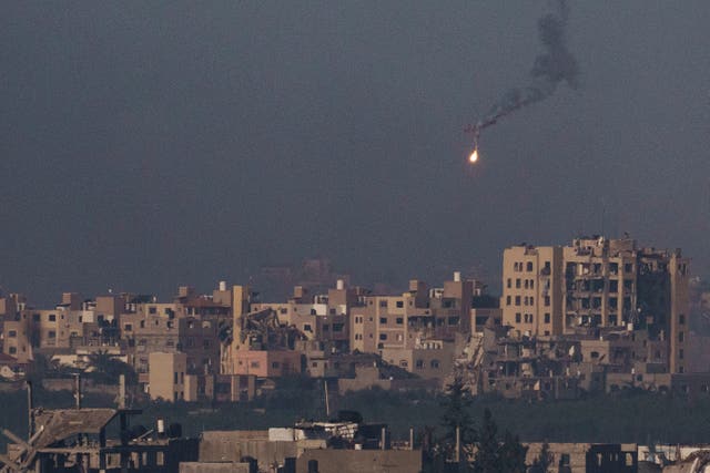 Army flare over Gaza
