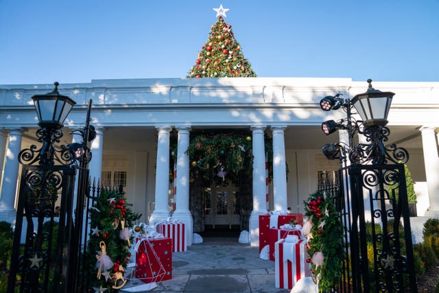 Holiday decorations adorn the White House for the 2023 theme Magic, Wonder, and Joy 