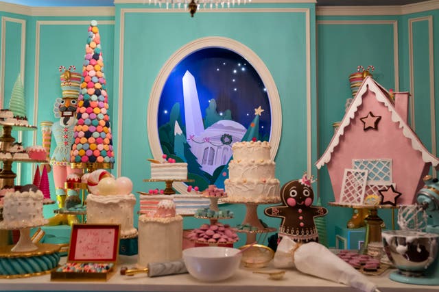 Holiday decorations adorn the China Room of the White House for the 2023 theme Magic, Wonder, and Joy