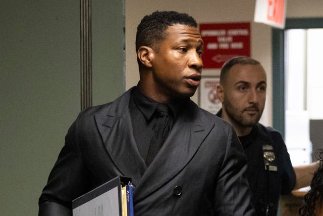 Actor Jonathan Majors arrives at court in New York 