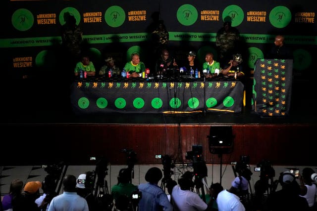 Mr Zuma speaking during a press conference in Soweto on Saturday