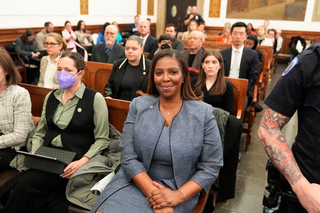New York attorney general Letitia James awaits the start of closing arguments in the civil business fraud trial against the Trump Organisation at New York Supreme Court