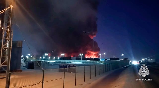 Russian warehouse fire