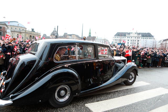 Crown Prince Frederik during the drive from Amalienborg Castle to Christiansborg Castle in Copenhagen