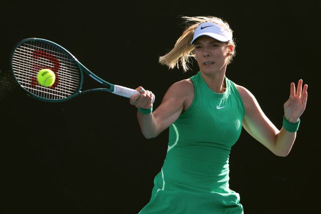 Katie Boulter strikes a forehand