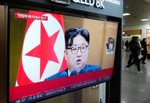 North Korean leader on a TV screen
