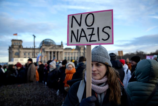 An anti-far right protester 