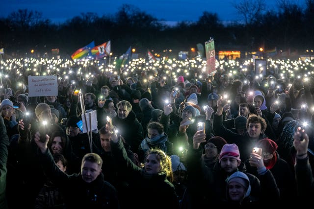 People protest in Berlin