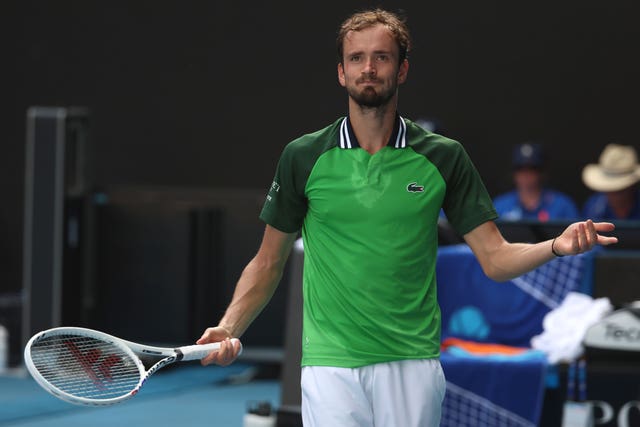 Daniil Medvedev celebrates beating Hubert Hurkacz