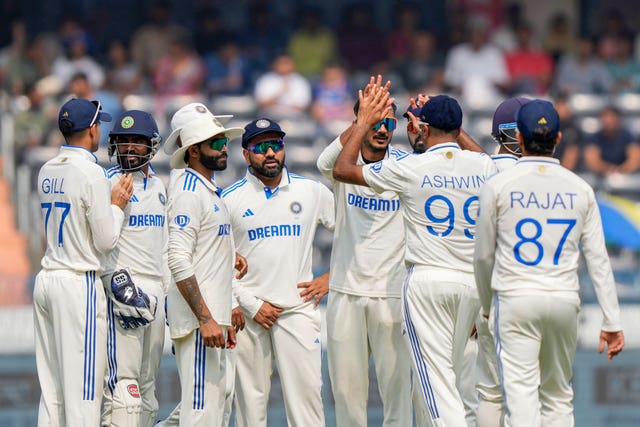 Axar Patel celebrates the wicket of Ben Foakes