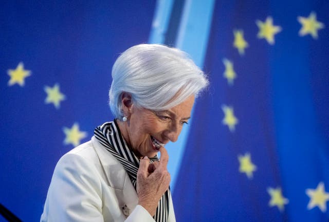 President of European Central Bank, Christine Lagarde, attends a press conference after an ECB’s governing council meeting in Frankfurt 