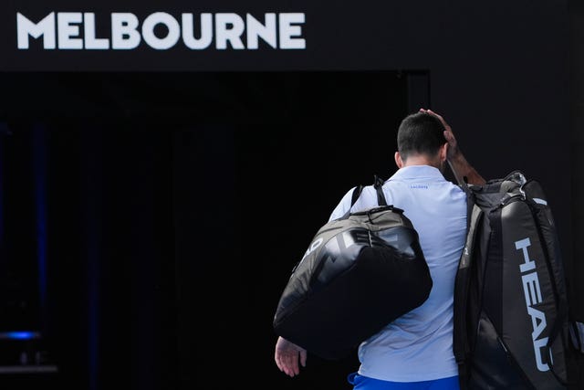 Novak Djokovic walks off Rod Laver Arena 