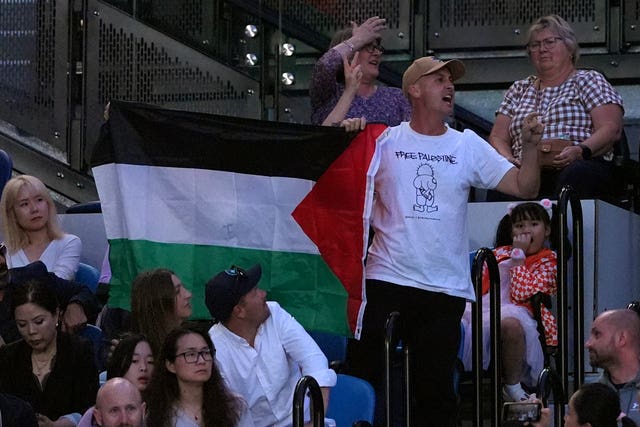 A pro-Palestine protester disrupted the match