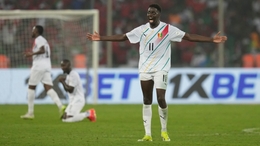 Guinea’s Mohamed Bayo reacts after scoring the winning goal during the Africa Cup of Nations match against Equatorial Guinea (Themba Hadebe/AP)