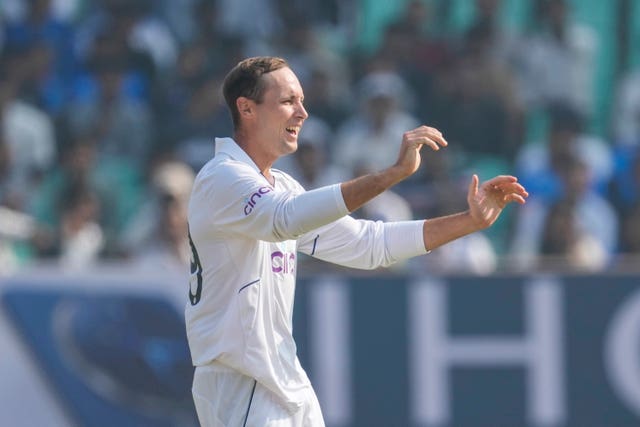 Tom Hartley is the leading wicket-taker in the India-England series (Ajit Solanki/AP)