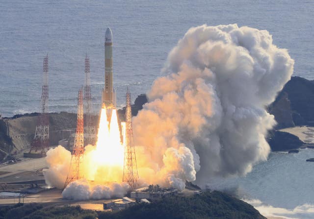 An H3 rocket lifts off at Tanegashima Space Centre in Kagoshima, southern Japan 