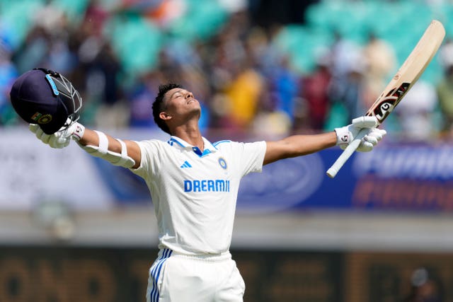Yashasvi Jaiswal recorded his second successive double hundred (Ajit Solanki/AP)