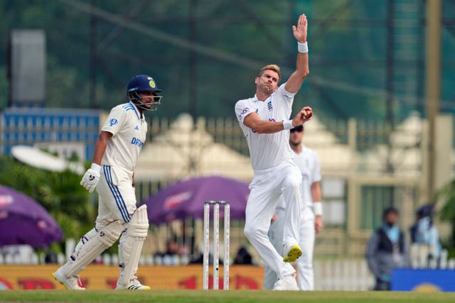 James Anderson bowled just three overs on Monday (Ajit Solanki/AP)