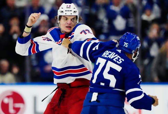 Fists were flying in the NHL as the Toronto Maple Leafs beat the New York Rangers 