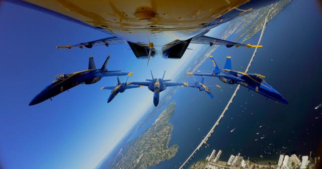 This image released by Amazon Prime shows a scene from the documentary The Blue Angels 