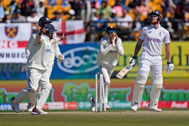 Ben Stokes, right, averaged 19.9 in the five-Test series in India (Ashwini Bhatia/AP)