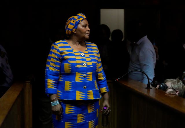 South Africa’s former parliament speaker Nosiviwe Mapisa-Nqakula arrives at the magistrates' court in Pretoria, South Africa