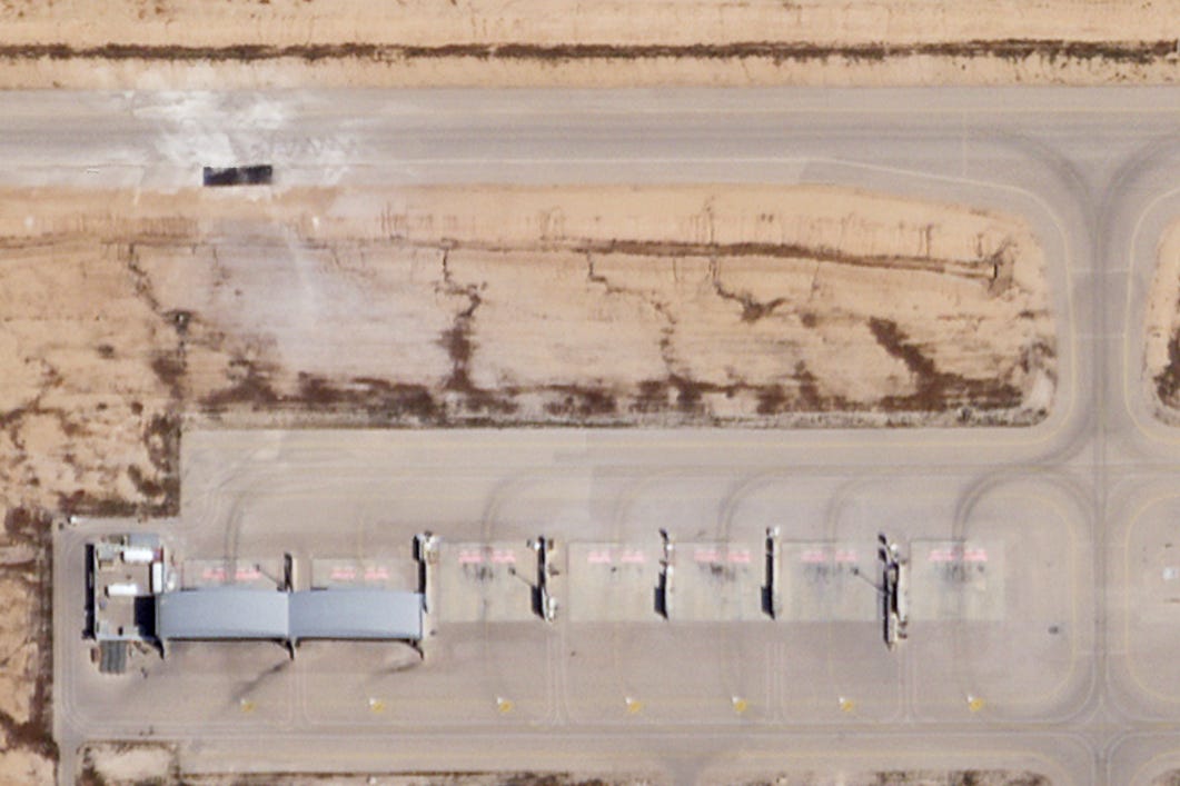 Iranian attack damaged taxiway at Israeli air base, satellite image ...