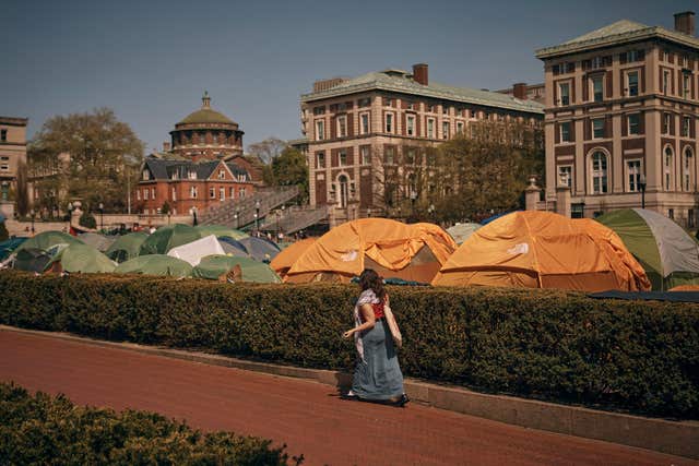 The encampment at Columbia University  in New York