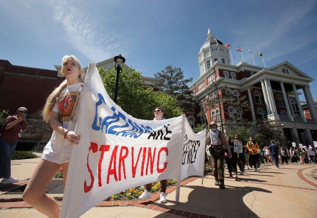 University of Missouri students staged a protest 