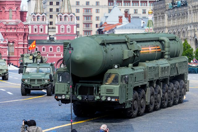 CORRECTION Russia Victory Day Parade Rehearsal