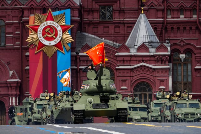 CORRECTION Russia Victory Day Parade Rehearsal